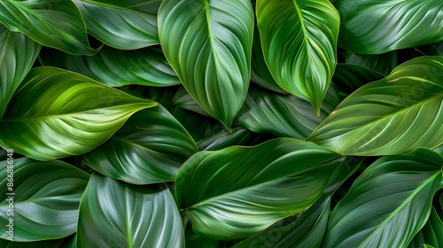 Green tropical plant close-up