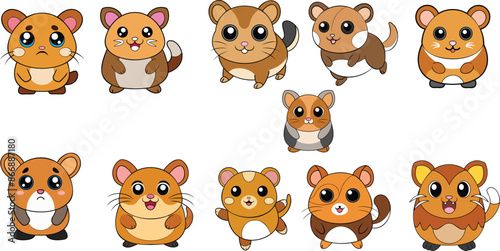 Campbell Dwarf Hamster design ,animal vector design