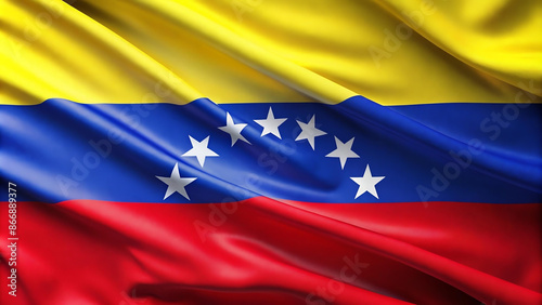 Flying the flag of Venezuela. National flag of Venezuela illustration