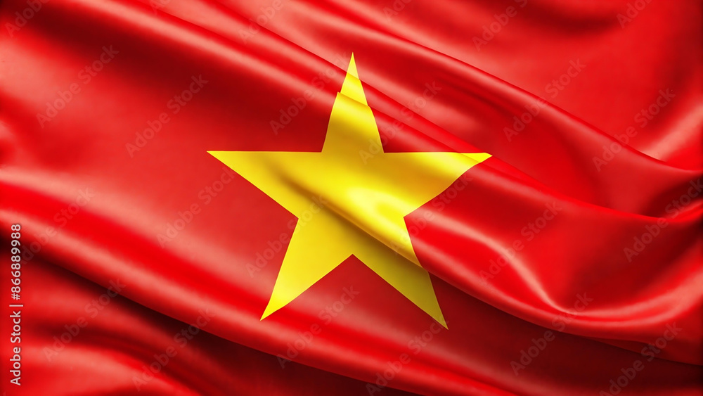 Flying the flag of Vietnam. National flag of Vietnam illustration Flying the flag of Vietnam. National flag of Vietnam illustration