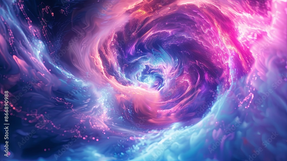 Vivid, Colorful Swirling Nebula in Deep Space, Abstract and Cosmic Background Vivid, Colorful Swirling Nebula in Deep Space, Abstract and Cosmic Background