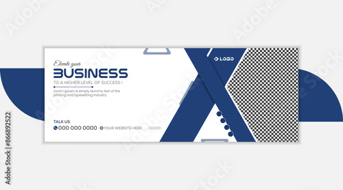 Facebook cover photo or web banner design with an artistic shape for digital marketing companies