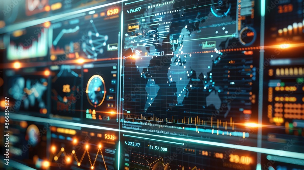 High-tech statistics chart technology future high quality. Generative AI.