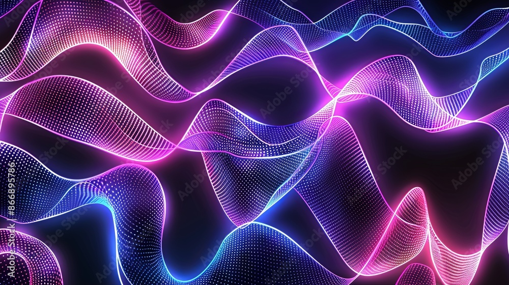 Abstract background with glowing neon waves. Futuristic digital art, flowing lines, and vibrant colors. Concept of technology, energy, and movement. Abstract background with glowing neon waves. Futuristic digital art, flowing lines, and vibrant colors. Concept of technology, energy, and movement.