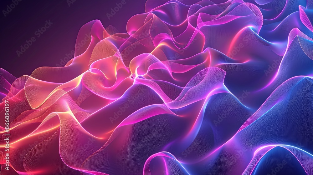 Obraz premium Abstract Background of Flowing Neon or Plasma Waves. Concept of Technology, Energy, Music, or Art