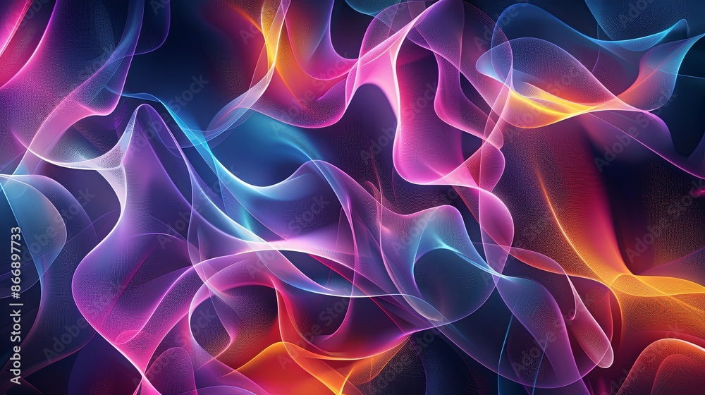 Obraz premium Abstract Colorful Flowing Waves Background. Vibrant, Neon, and Dynamic Design