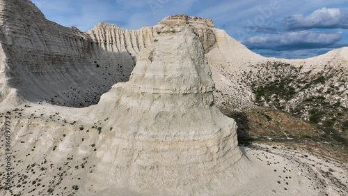 The relief surrounding Aktolagai plateau is an alternation of salt domes, expressed on the surface by picturesque groups of hills and ridges 60-80 meters high. Aktobe region, Kazakhstan. photo