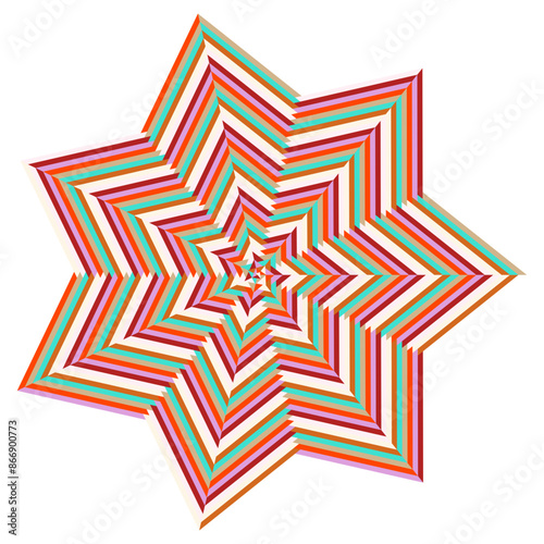 An abstract retro psychedelic spiral shape design element.