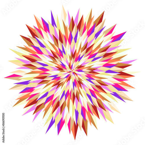 An abstract retro psychedelic spiral shape design element.