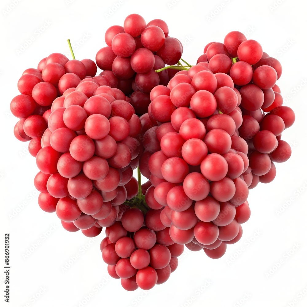 Bunches of red grapes with a rich, vibrant color, highlighting their plump and juicy appearance. 3D Render. Bunches of red grapes with a rich, vibrant color, highlighting their plump and juicy appearance. 3D Render.