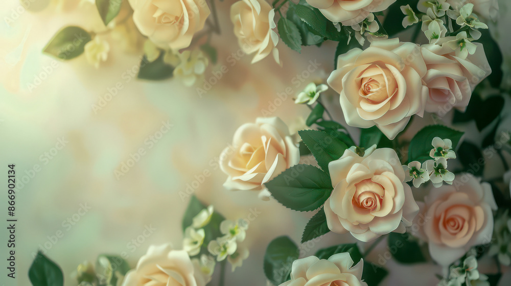 Obraz premium Delicate light background with flowers close up