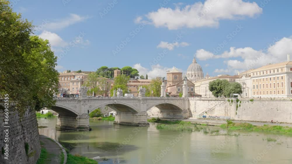 Castel Sant'Angelo - castle of Holy Angel and old bridge with statues over Tiber river in Rome. Dramatic view of Castel and Ponte Sant'Angelo, on sunny day
Castel Sant'Angelo - castle of Holy Angel and old bridge with statues over Tiber river in Rome. Dramatic view of Castel and Ponte Sant'Angelo, on sunny day