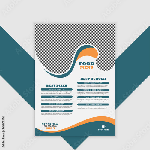 A creative and editable restaurant flyer featuring a mouthwatering menu