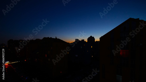 Blackout of electricity in a residential area of Kyiv after russian shelling of power plants.