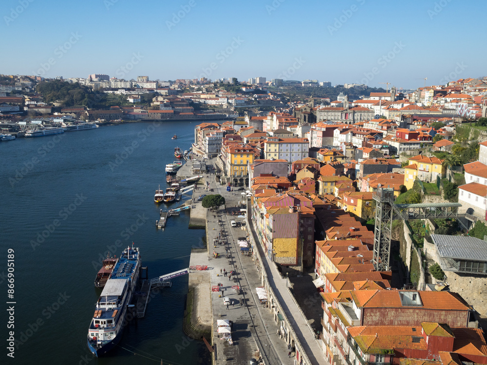 Looking over Ribeira neighbourhood from the top of Dom Luis Bridge