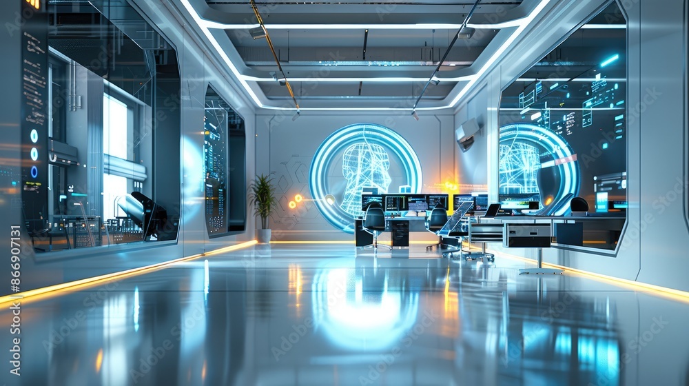 Intelligentized Computer Room Modern training room or a coach workspace, with visible but subtle ...