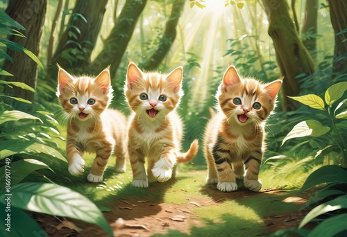 Kittens Frolicking in Nature's Embrace © Mr Ali