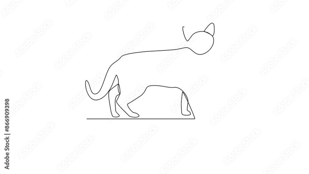 Animated self drawing of Bombay video design illustration. Type of Cats themes design concept with simple linear style vector. Cats are domesticated mammals, loyalty and companionship to humans. Animated self drawing of Bombay video design illustration. Type of Cats themes design concept with simple linear style vector. Cats are domesticated mammals, loyalty and companionship to humans.