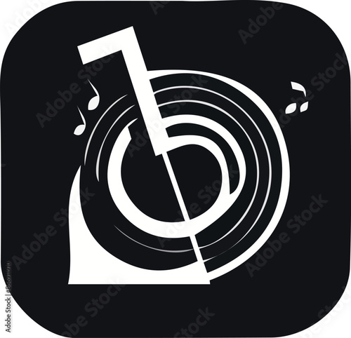 Grunge hand draw shape music notes, icon isolated vector editable