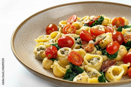 Tempting Cavatelli Pasta with Gorgonzola and Cherry Tomatoes: A Visual Feast