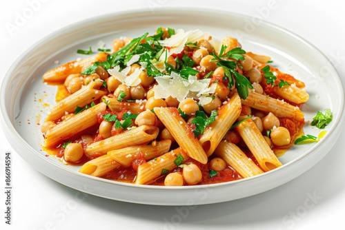 Aromatic Chickpea Tomato Sauce with Penne Pasta