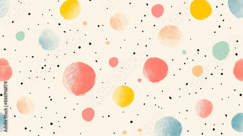 Minimalist dot vector pattern for kids in subtle colors