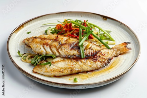Exquisite Char Grilled Lemongrass Tilapia with Fragrant Garnishes