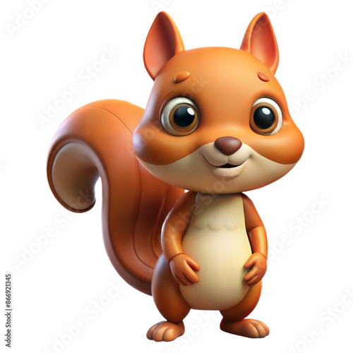 3D Rendered Cartoon Squirrel With Large Eyes © OKAN