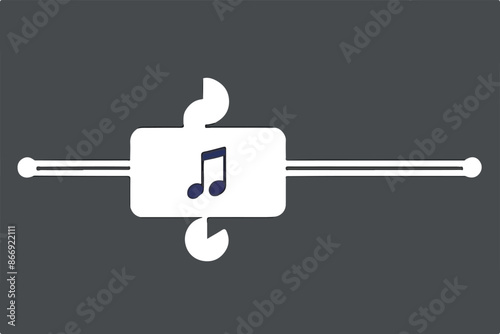 Grunge hand draw shape music notes, icon isolated vector editable lOGO