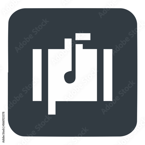 Grunge hand draw shape music notes, icon isolated vector editable lOGO