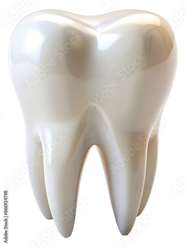 3D tooth model isolated on transparent background