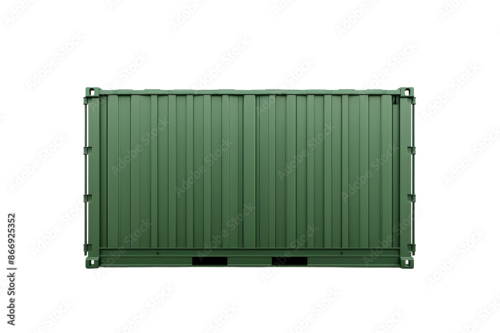 A green shipping container isolated on a black background. isolated on a white background, transparent background. A green shipping container isolated on a black background. isolated on a white background, transparent background.
