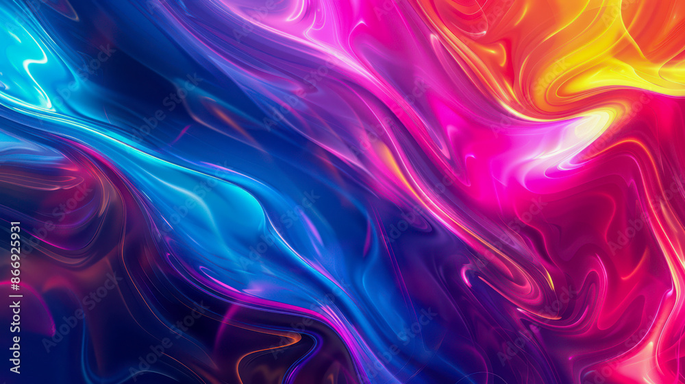 Obraz premium Modern graphics with vivid, mixing colors creating a dynamic pattern.