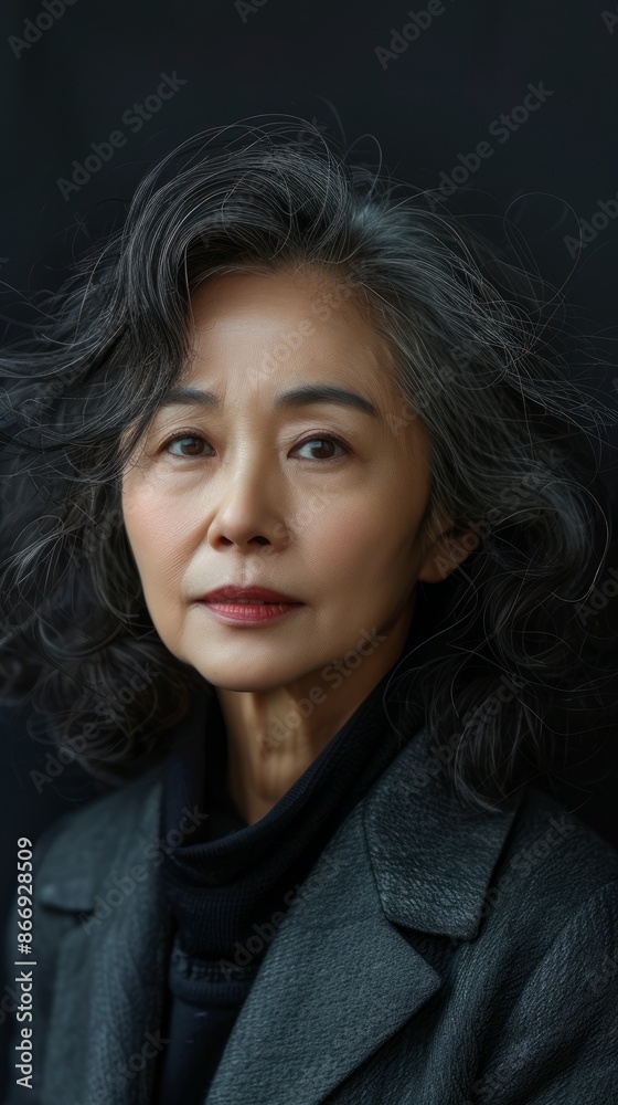 Middle-aged South Korean woman with a modern hairstyle Middle-aged South Korean woman with a modern hairstyle