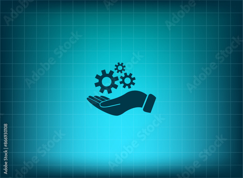 Vector illustration, blue background.