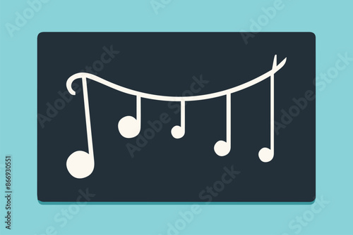 Grunge hand draw shape music notes, icon isolated vector editable lOGO