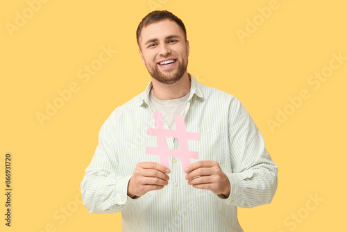 Handsome young man with has...