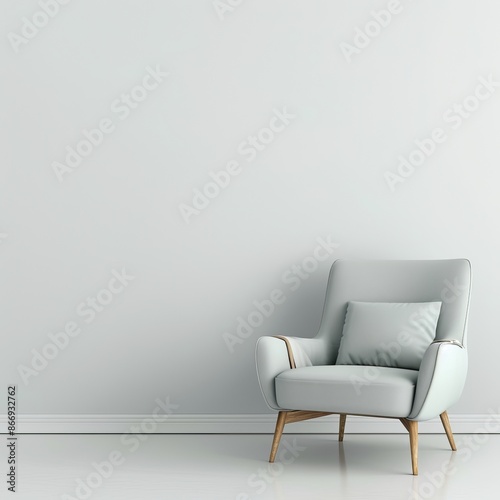 white armchair in a room © vnmockupdesign