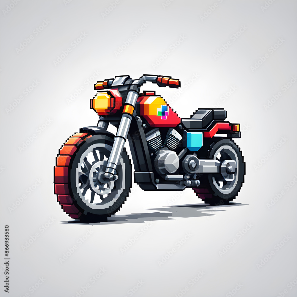 Motorcycle logo design on white background. Generative AI