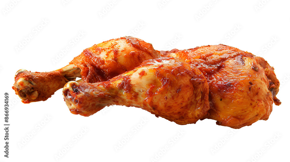 Grilled chicken legs on transparent background Grilled chicken legs on transparent background