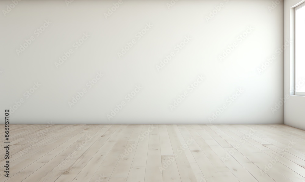 Minimalist Empty Room with Light Wooden Floor and White Wall Minimalist Empty Room with Light Wooden Floor and White Wall