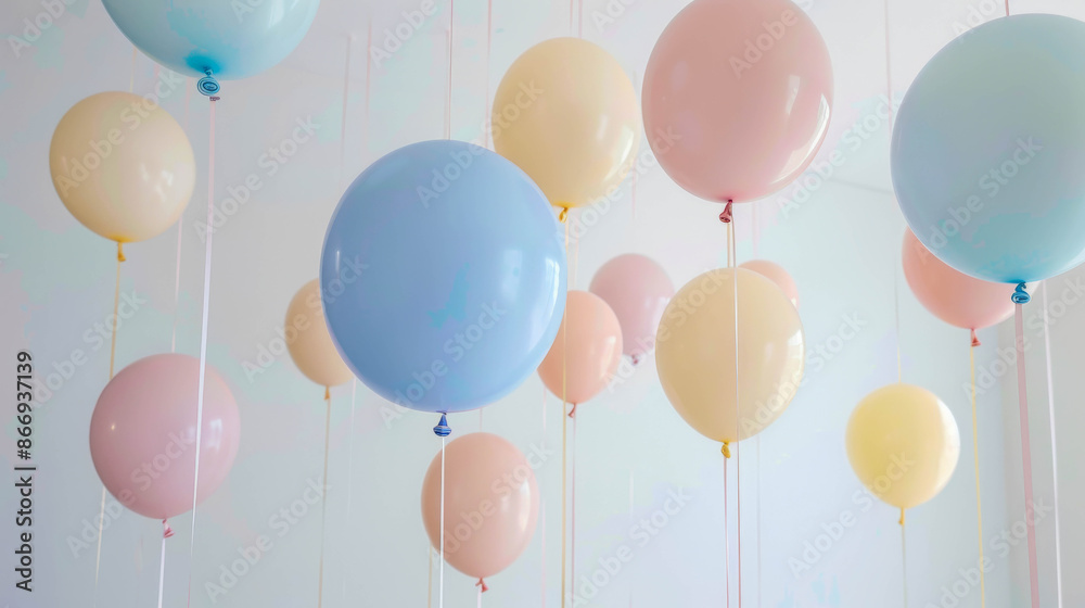 colorful pastel balloons hanging from the ceiling colorful pastel balloons hanging from the ceiling