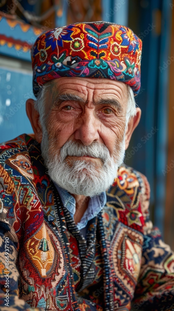 Fototapeta premium Elderly Turkish man with a traditional cap