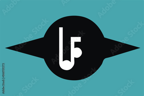Grunge hand draw shape music notes, icon isolated vector editable lOGO
