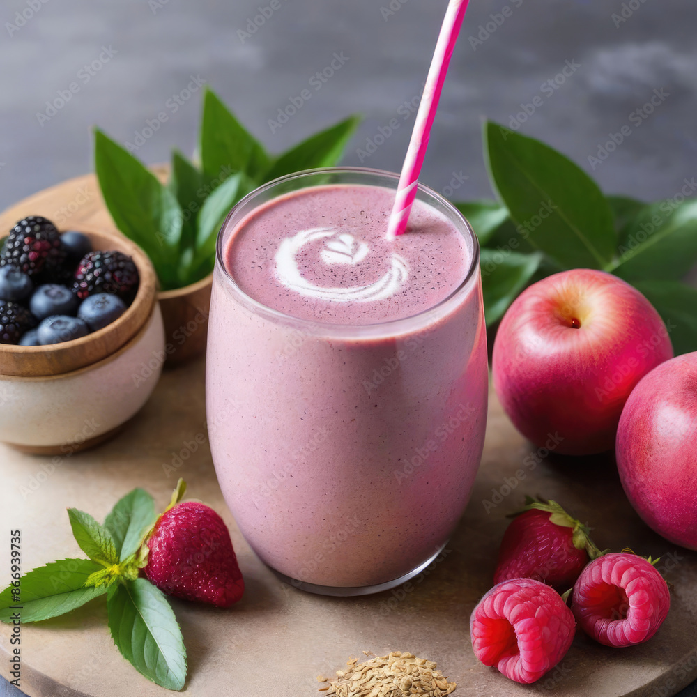 Photo pink matcha bright dragon fruit powder Photo pink matcha bright dragon fruit powder