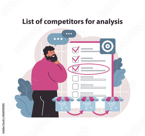 Competitor analysis checklist concept.