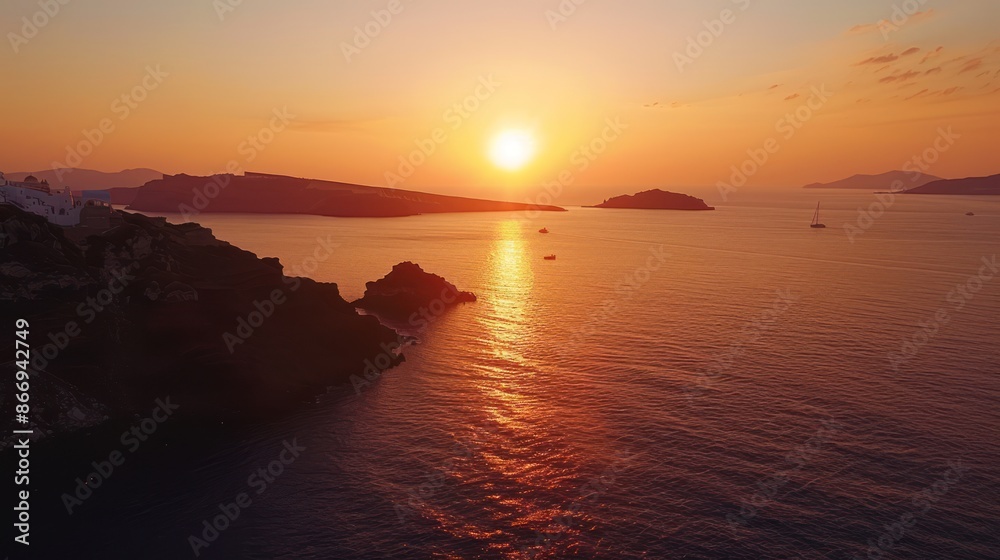 Oia's Majestic Sunset: A Breathtaking View of the Iconic Greek Village Oia's Majestic Sunset: A Breathtaking View of the Iconic Greek Village