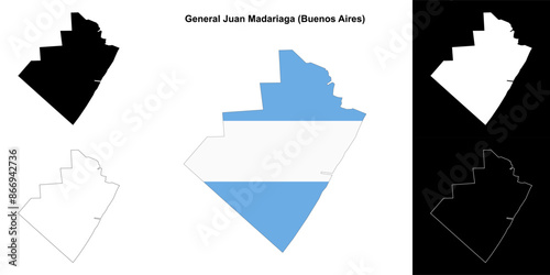 General Juan Madariaga department (Buenos Aires) outline map set