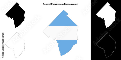 General Pueyrredon department (Buenos Aires) outline map set