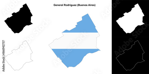 General Rodriguez department (Buenos Aires) outline map set